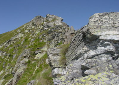 percorso di cresta verso la punta Chaparelle