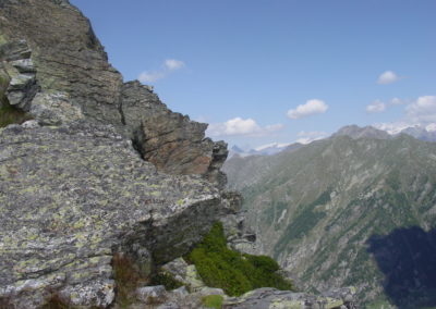 salendo la cresta della Chaparelle, intaglio verso la Valle d'Aosta