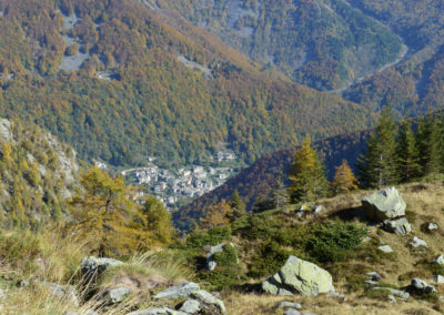 arrivo all'alpe Irogna superiore, vista su Piedicavallo